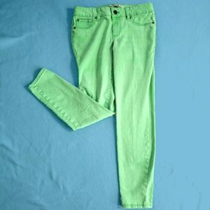 Juniors Pastel Green Slim Fit Jeans